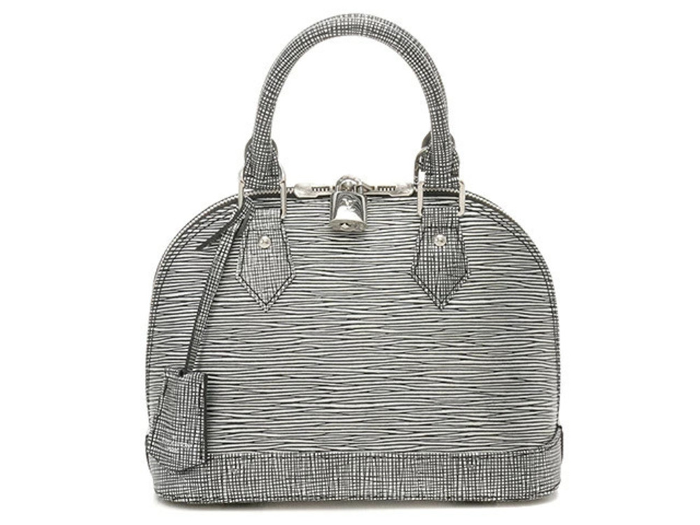 LOUIS VUITTON Alma Shoulder Bag Epi Platine Silver Black
